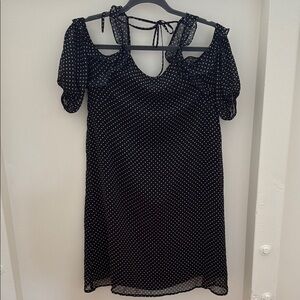 Mango Black and White Polka Dot Mini Dress